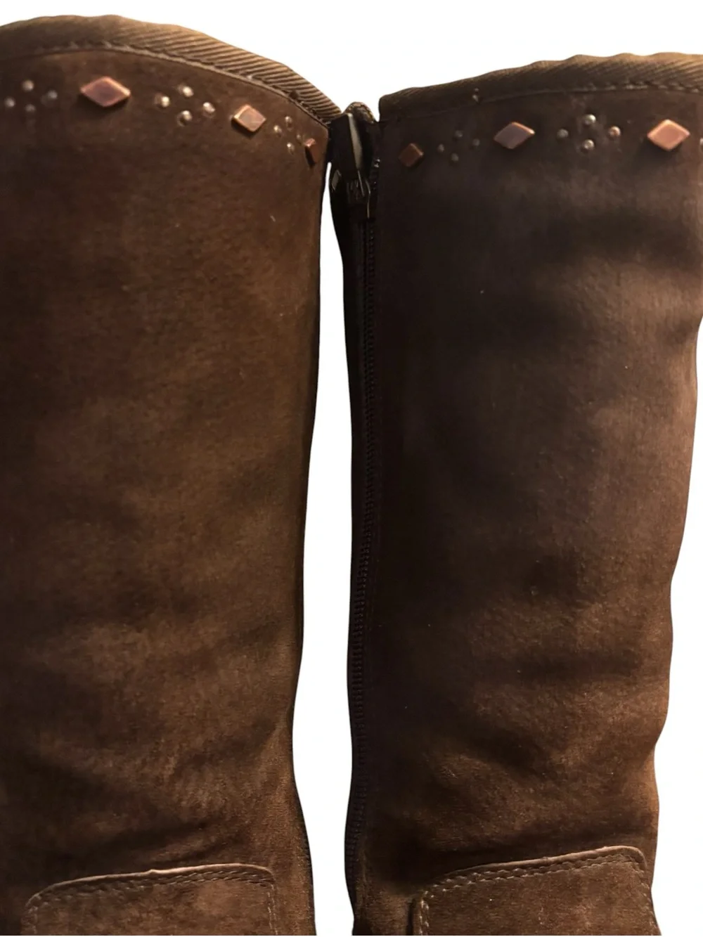 UGG Cosita Boots Sz 7 Brown Beaded Suede Shearling F3006F